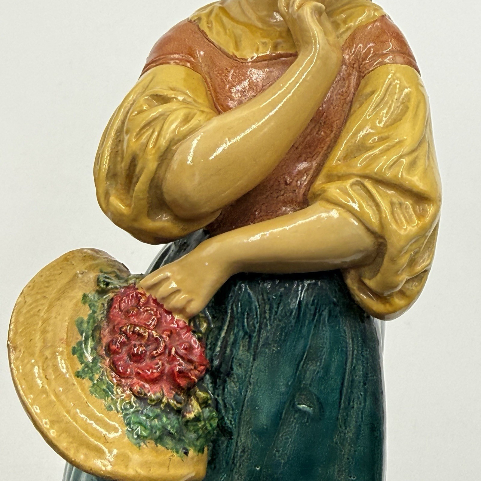 Borghese Chalkware Plaster Vintage Figurines Boy Holding Bird Nest Girl W/ Hat