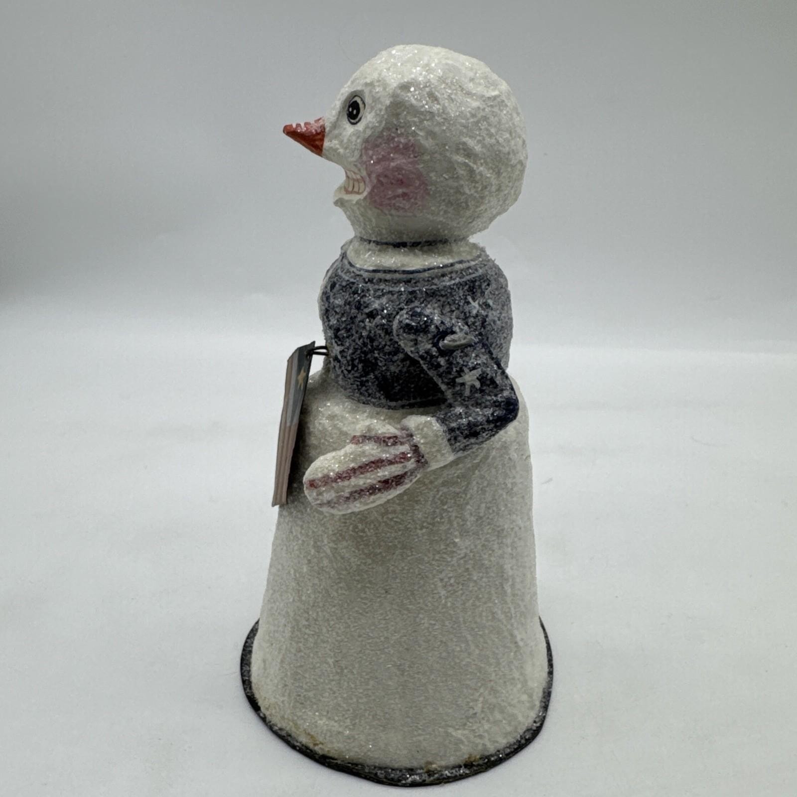 POLIWOGGS American Folk Art PATRIOTIC SNOWMAN & FLAG 5 1/2″ Tall Snow Woman