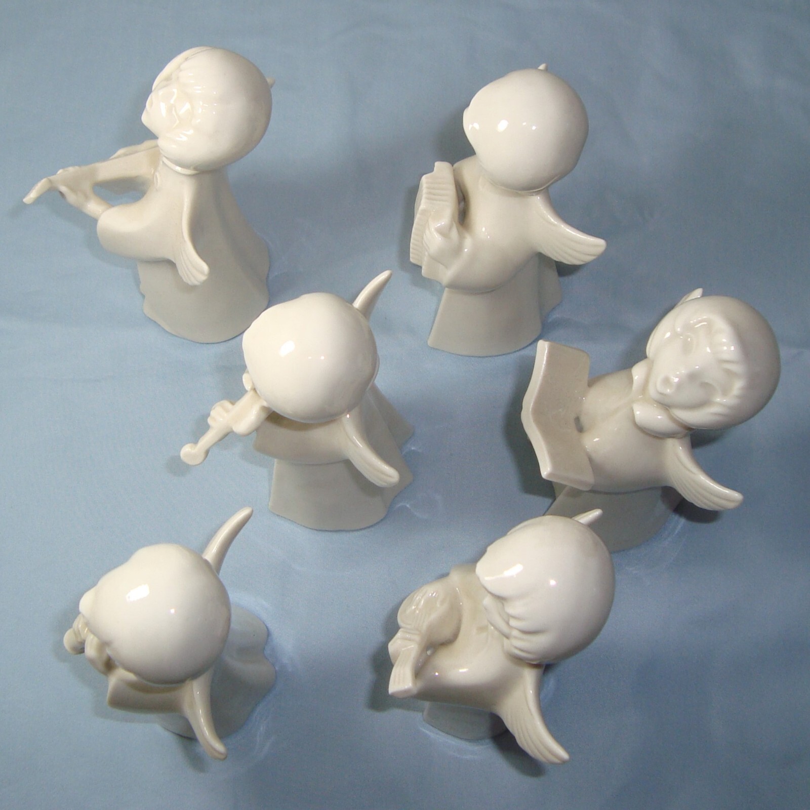 6 Vintage Dresden by Karl-Heinz Klette White Porcelain Angels Figurines Germany