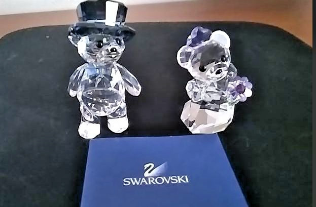 Swarovski Crystal Kris Bears’ You and I’ Wedding Bride & Groom MINT Box COA