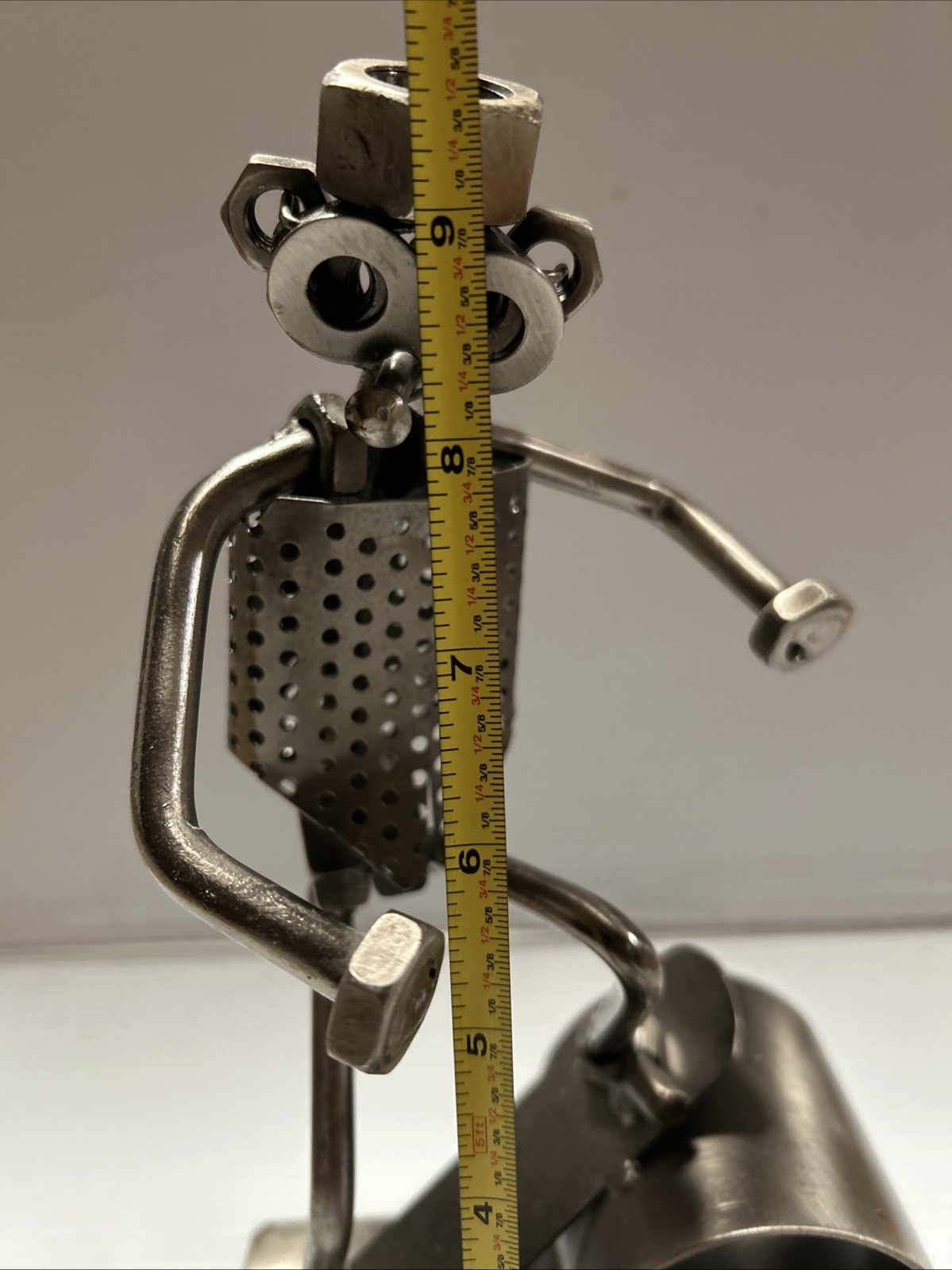NUTS AND BOLTS BOARD SKIER PERSON SKI METAL FIGURE ART MAN CAVE INDUSTRIAL LOOK