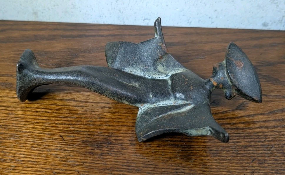Mid Century Modern Cast Iron Japanese Geisha Figurine Heavy Beautiful Oxidation