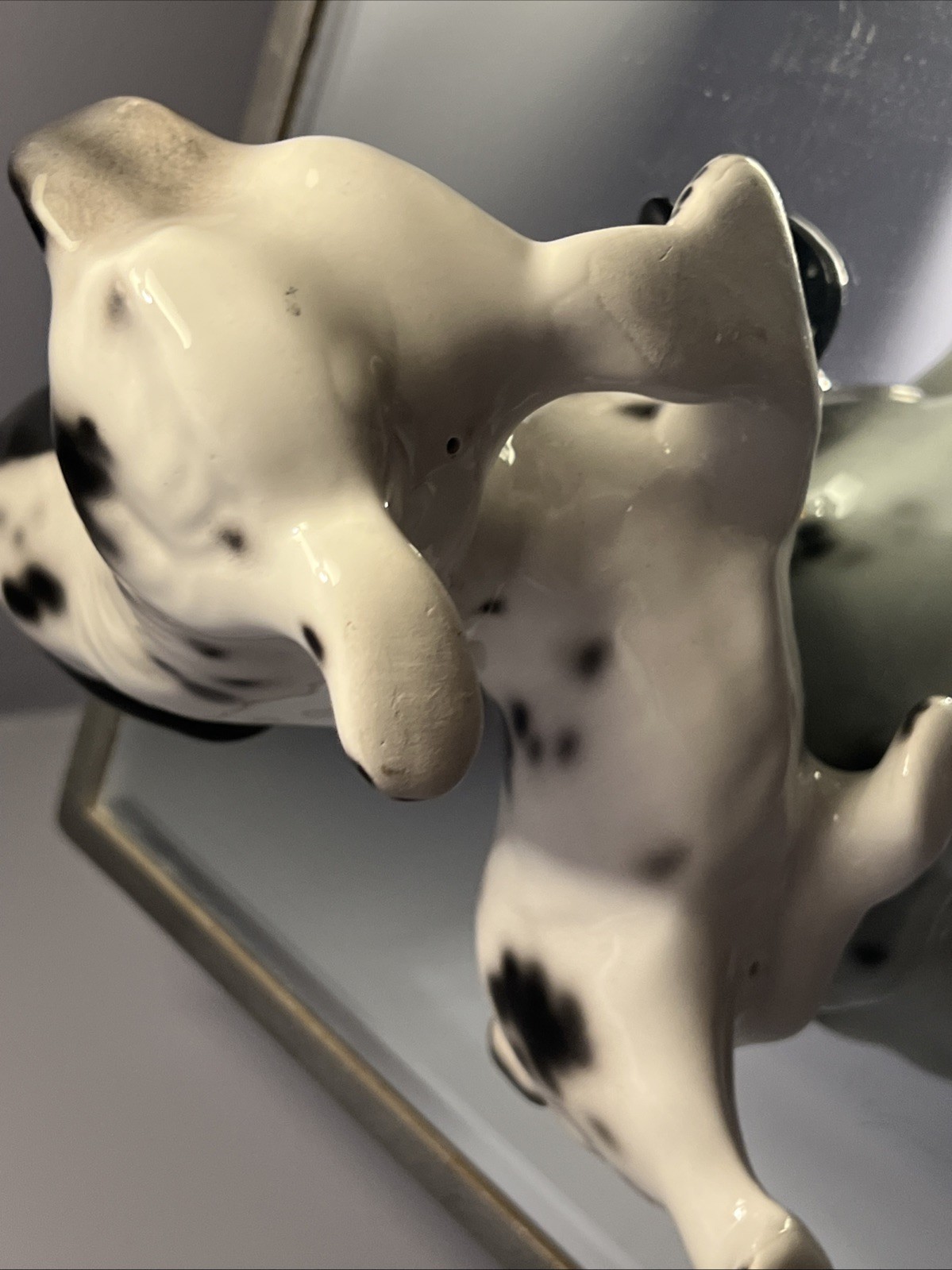 Vintage Playful SPRINGER SPANIEL DOG Puppies PORCELAIN ANIMAL FIGURINE Italy
