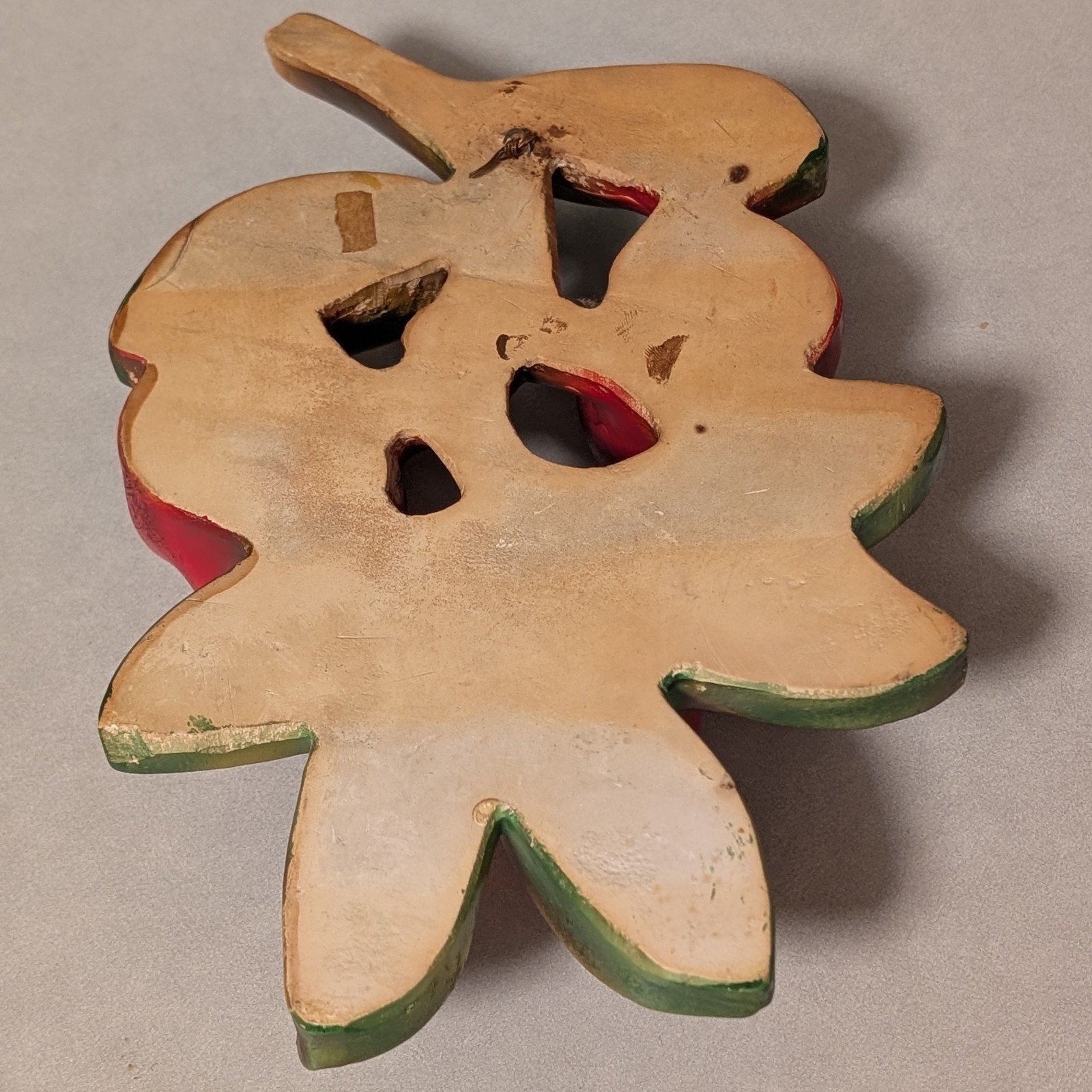 VTG Chalkware Red Apples on Branch Wall Hanging Decor 11″ x 8″