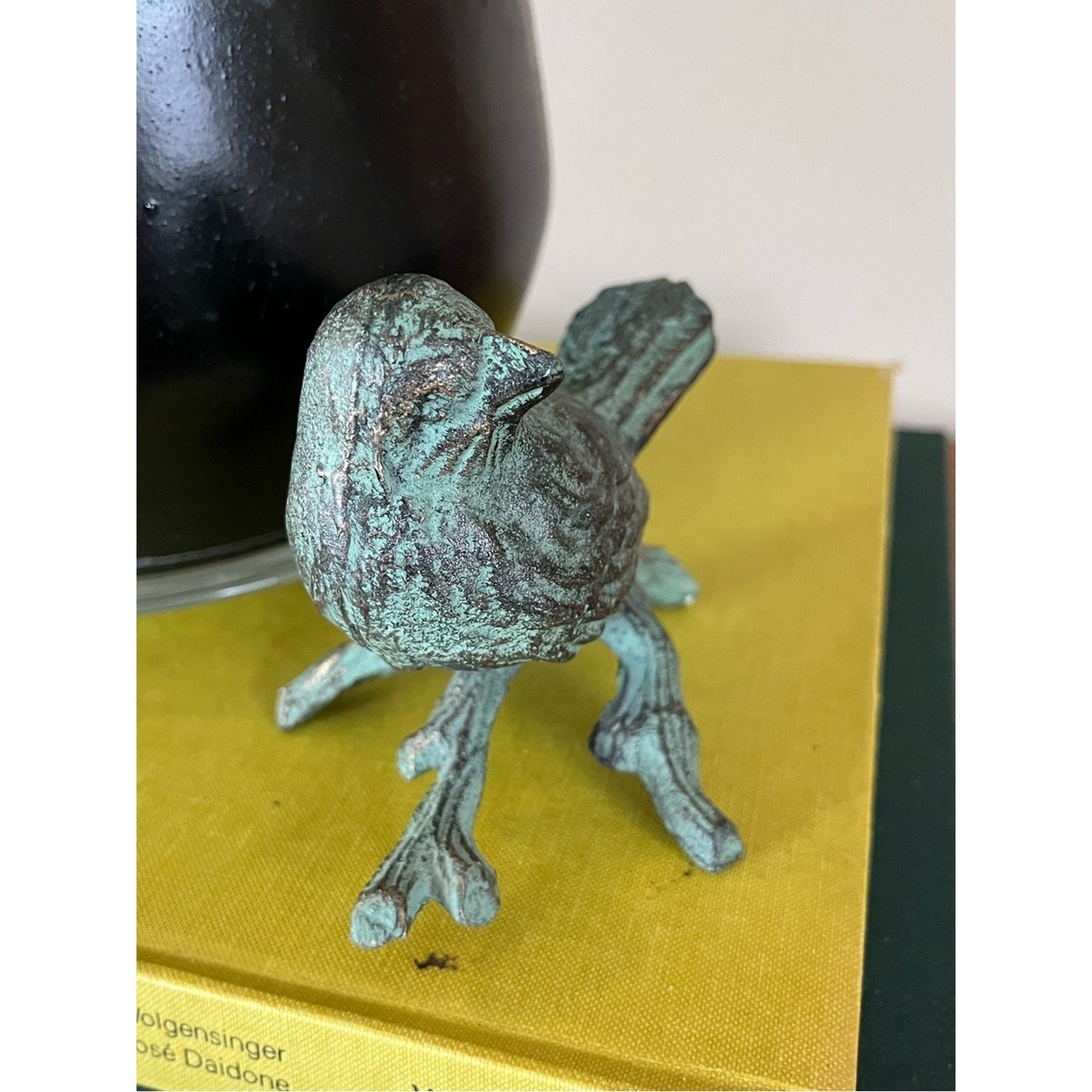 Cast Iron Metal Bird on a Branch