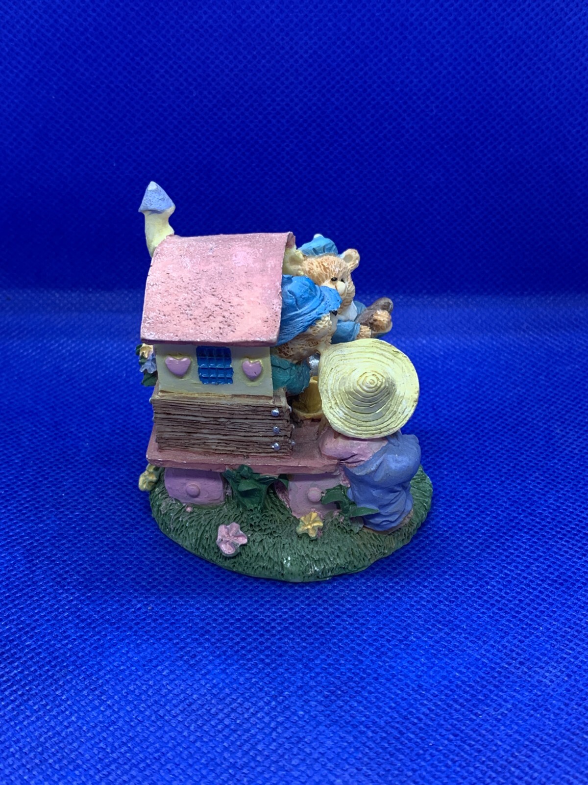 Teddy Bear Family in a Wagon Resin Figure Figurine
