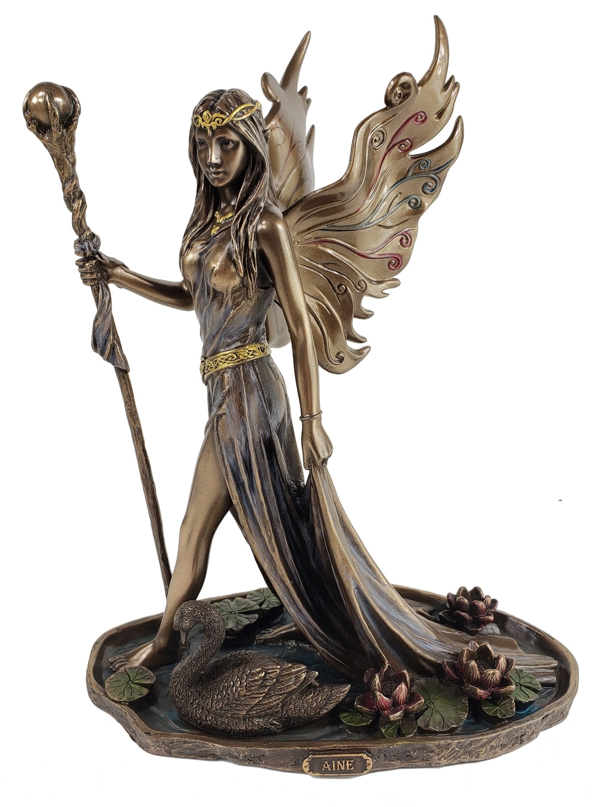 8.75″ Aine Celtic Fairy Goddess of Love Summer Walking Water Bronze Color Statue