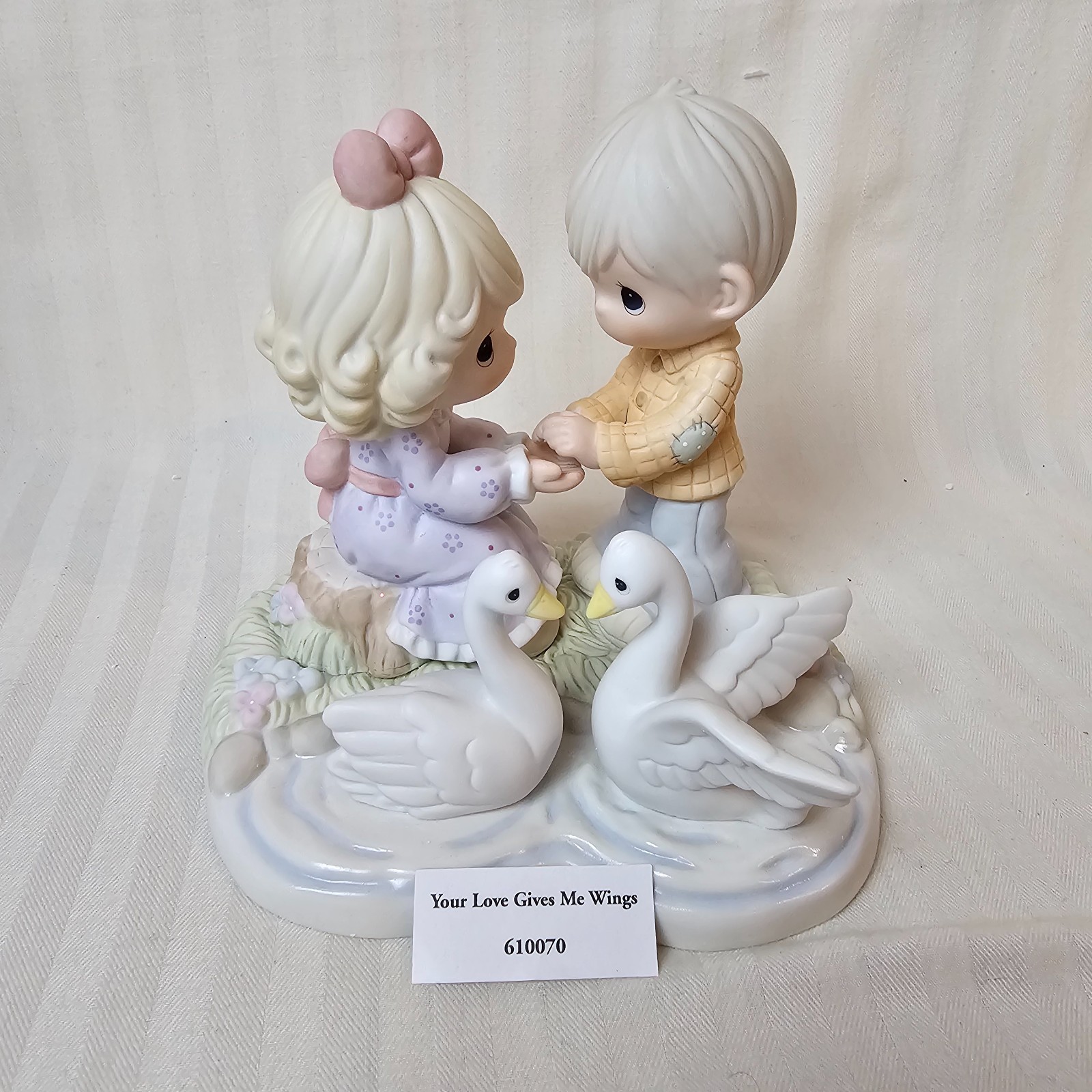 Precious Moments ‘Your Love Gives Me Wings’ 2006 Swans Lake Pond Couple 610070