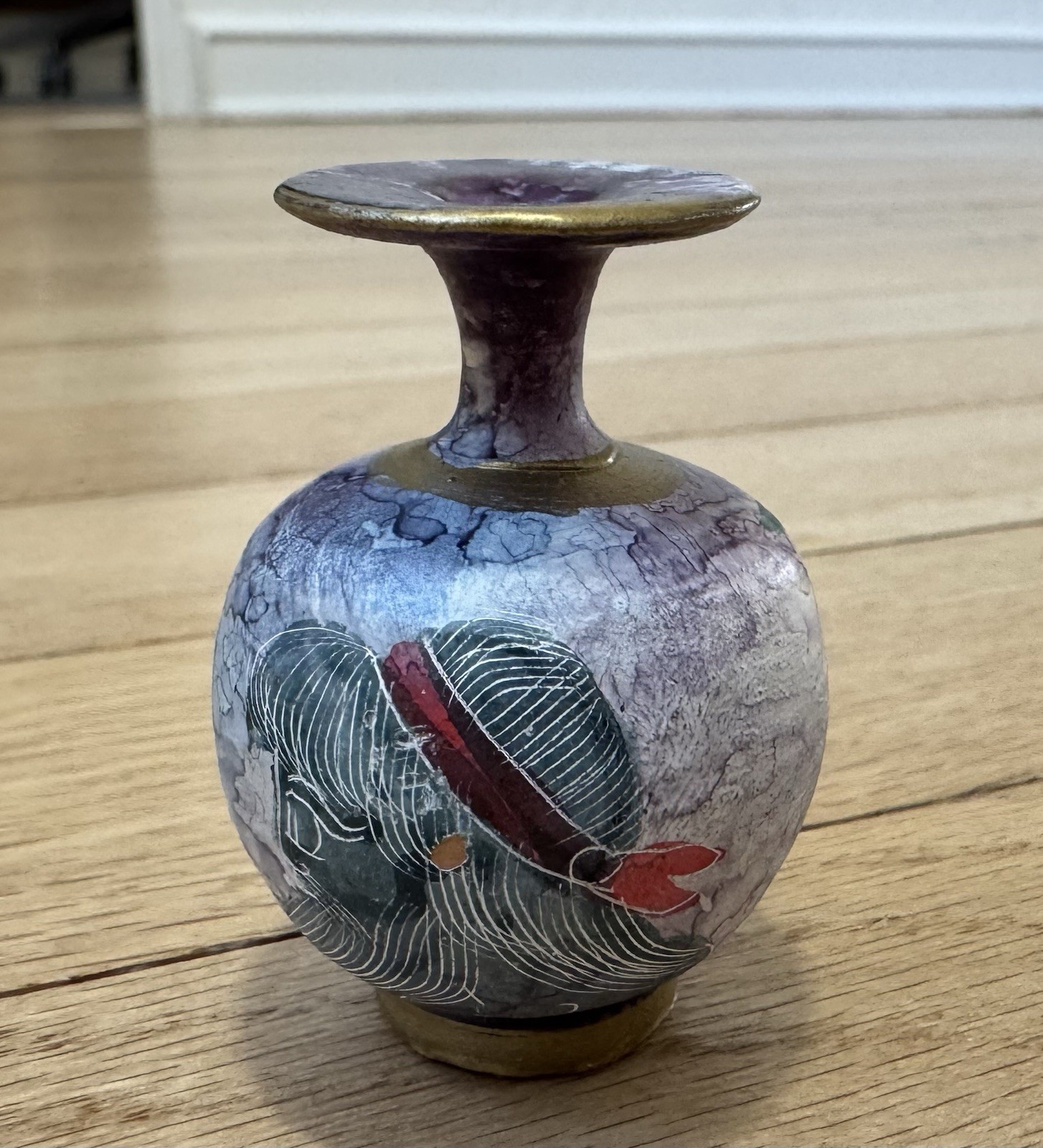 Vintage Handmade Greek Miniature Vase Painted Goddess