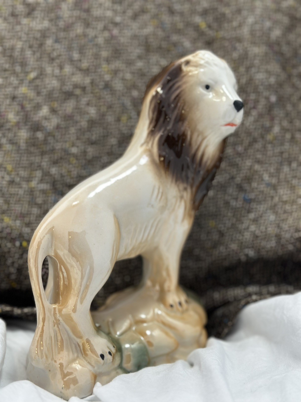 Ceramic Lusterware Lion HandcraftedIn Brazil 1960-1980 Charming Folk ArtGranny C
