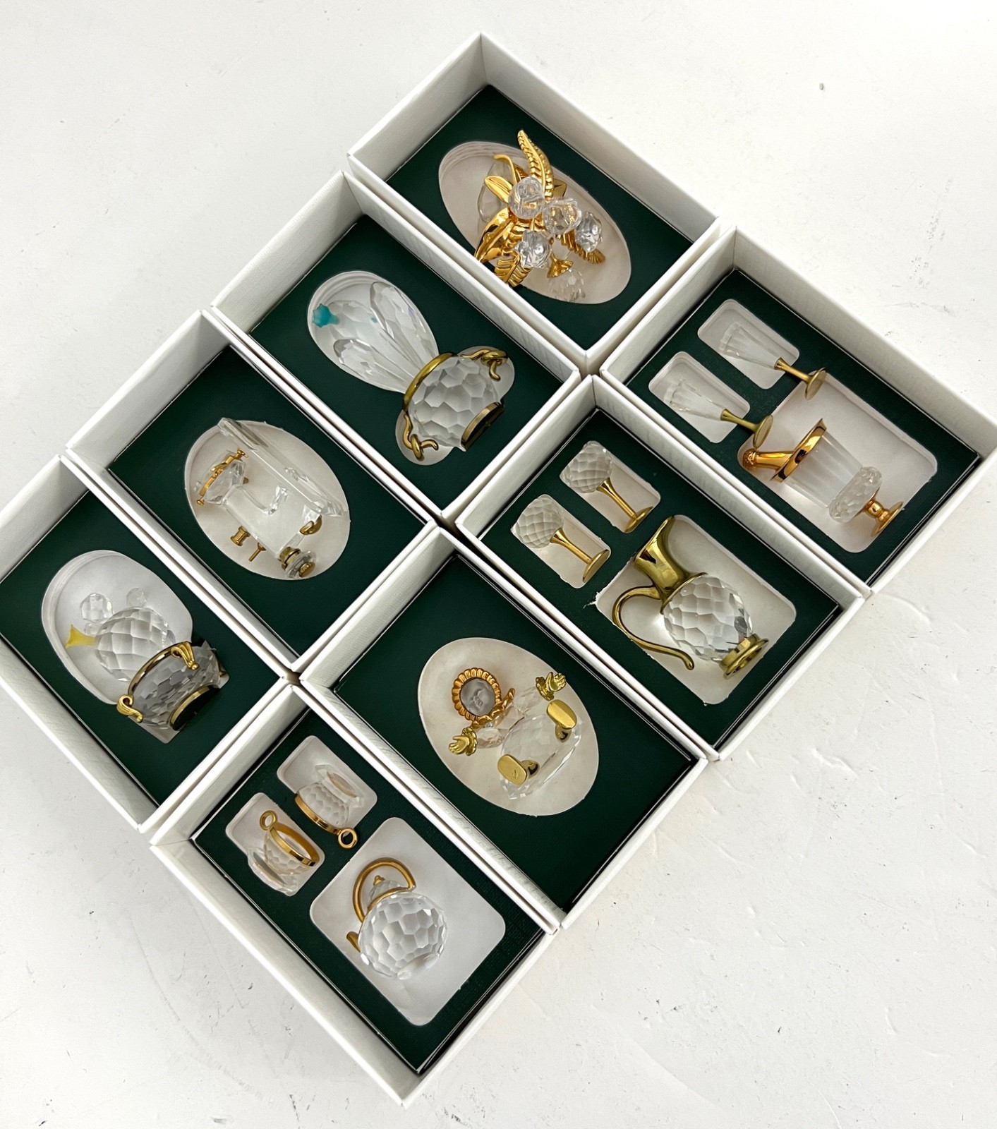 Swarovski 8 Pieces Crystal Memories Miniature with Gold Accent – Collection # 5