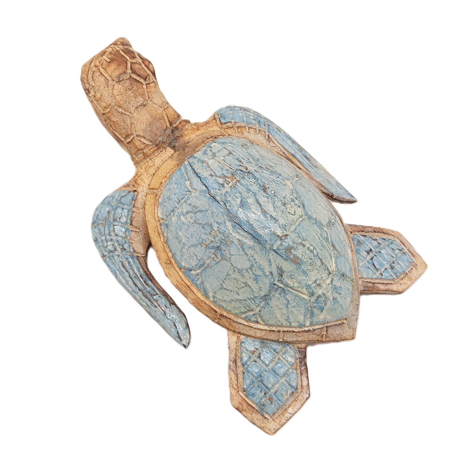 Sea Turtle Wood Carving Set Sealife Hatchling Hand Carved Coastal Beach Decor