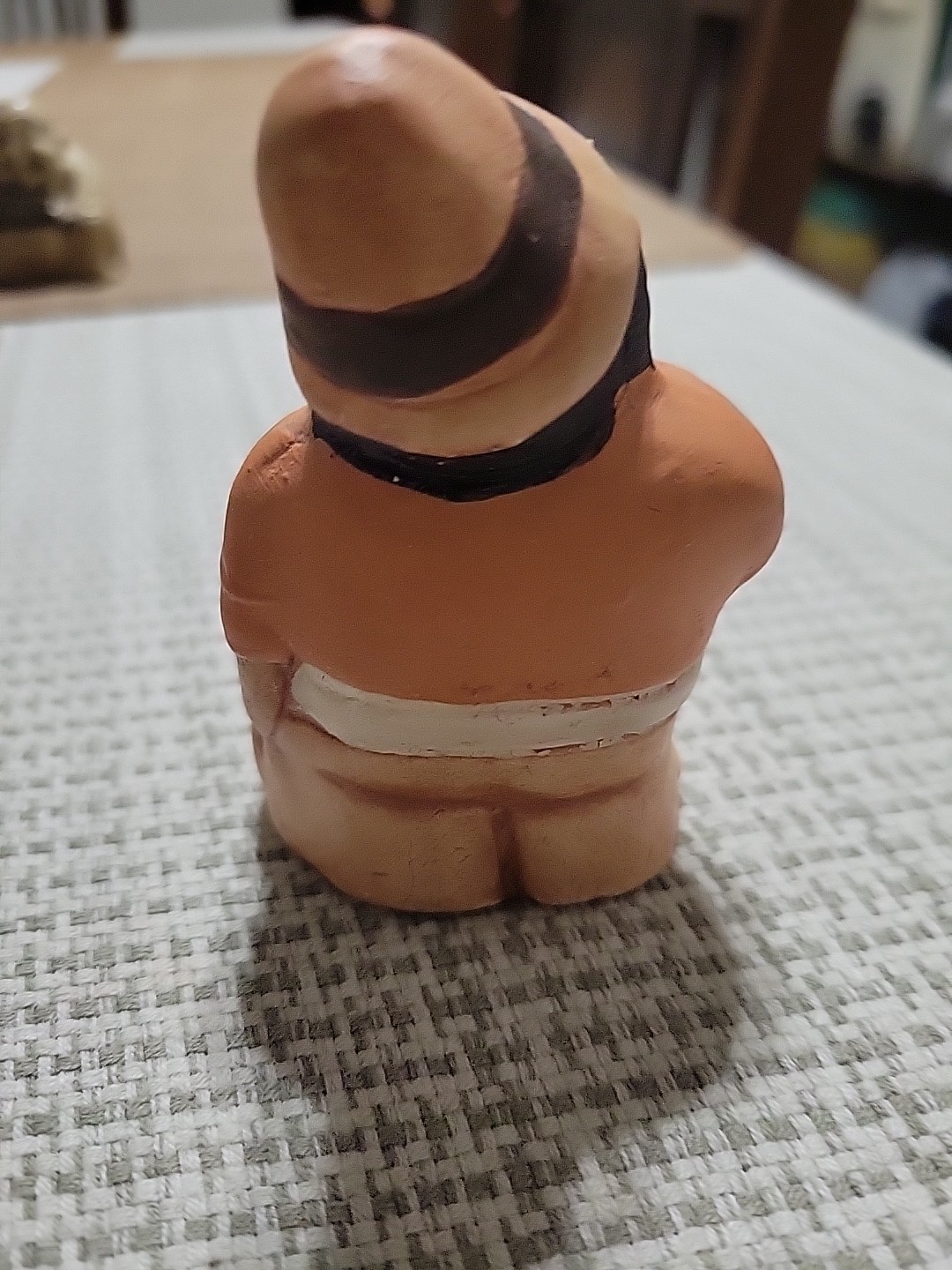 Chilean Folk Art Pottery Mustache Man w/Hat Figurine Terra Cotta Clay Chile