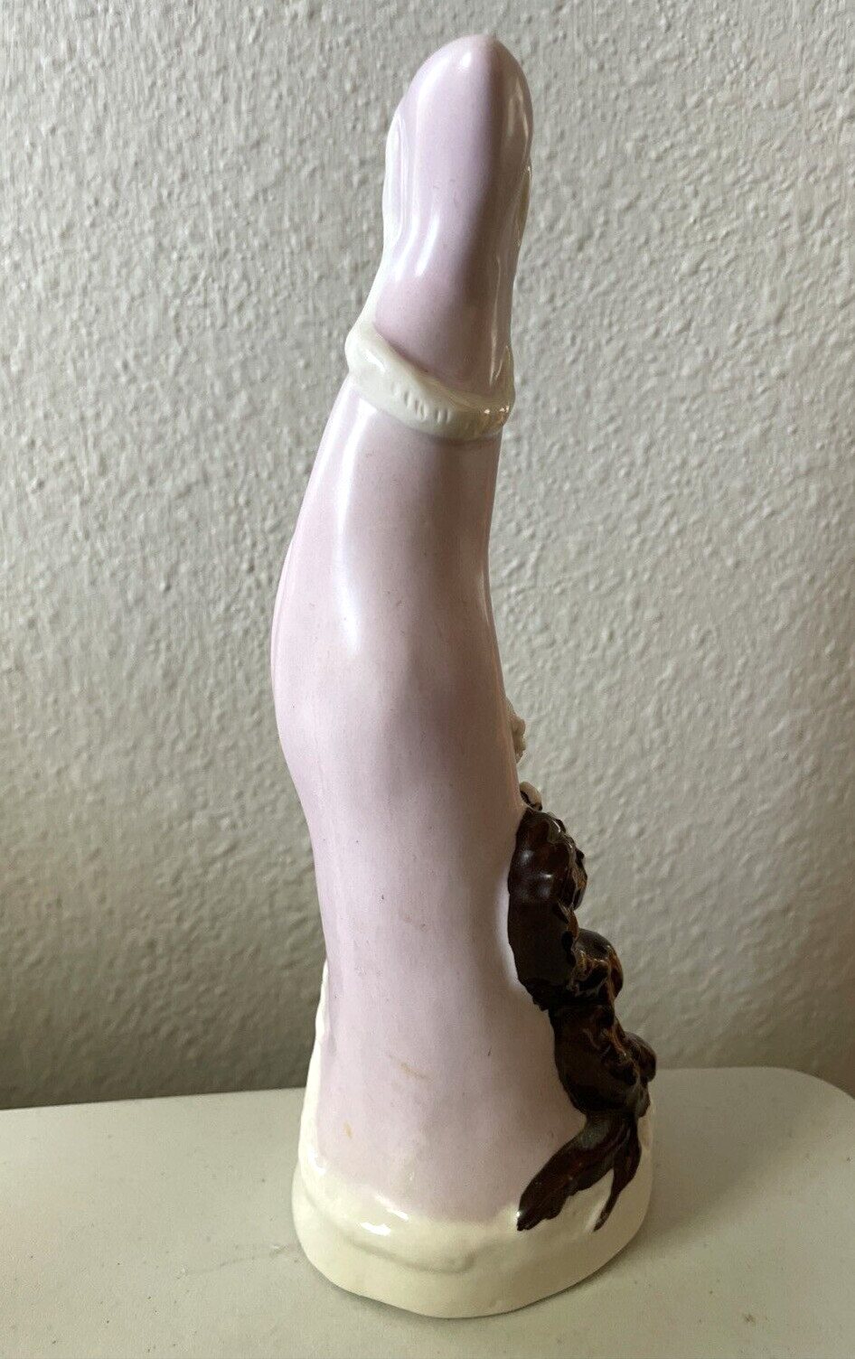 Vintage Ceramic Oriental Woman Lady Figurine in Pink Dress 8.25″ Tall