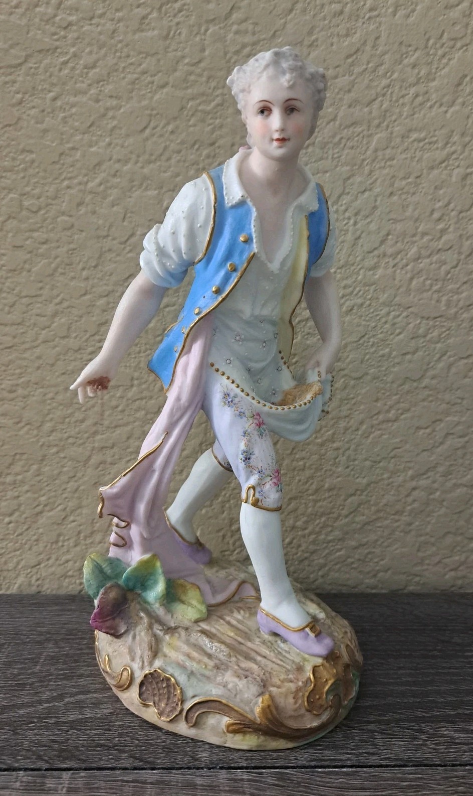 Rare Antique 9.5″ George Washington Planting ? French Bisque Porcelain Figurine