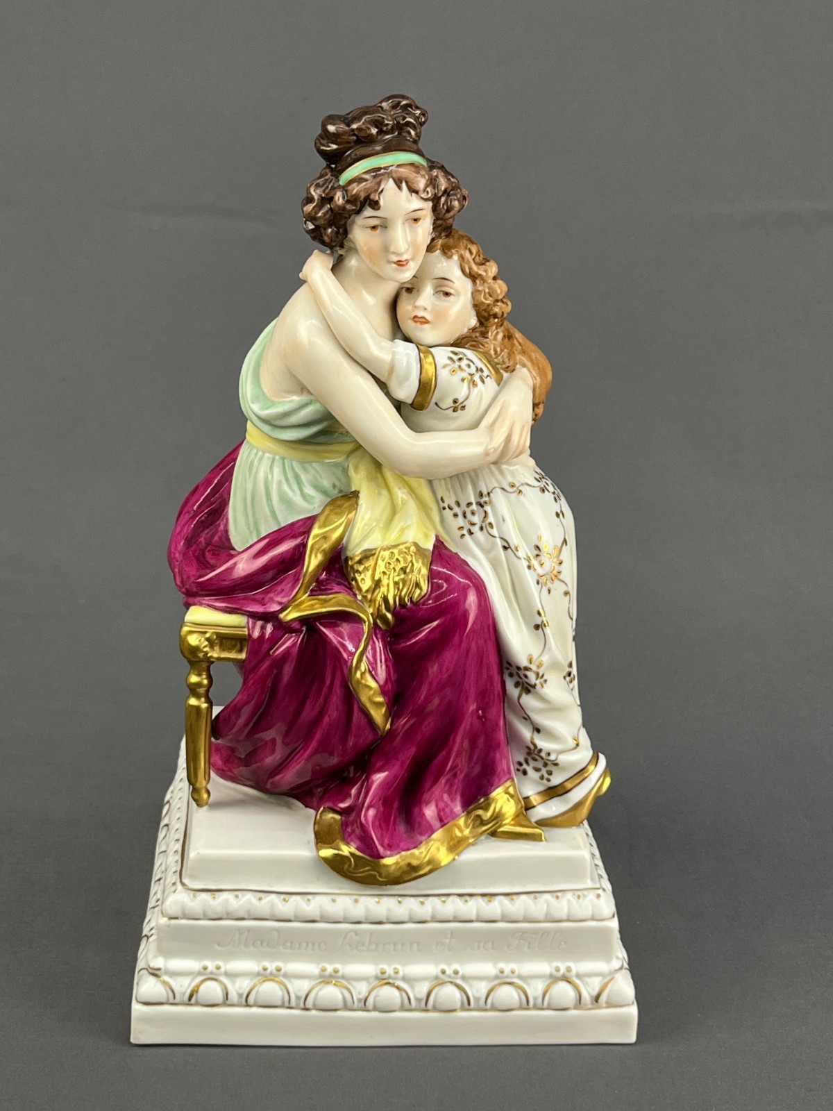 Scheibe-Alsbach Germany Porcelain “Madame Lebrun et sa Fille” 9 1/2″ Figurine
