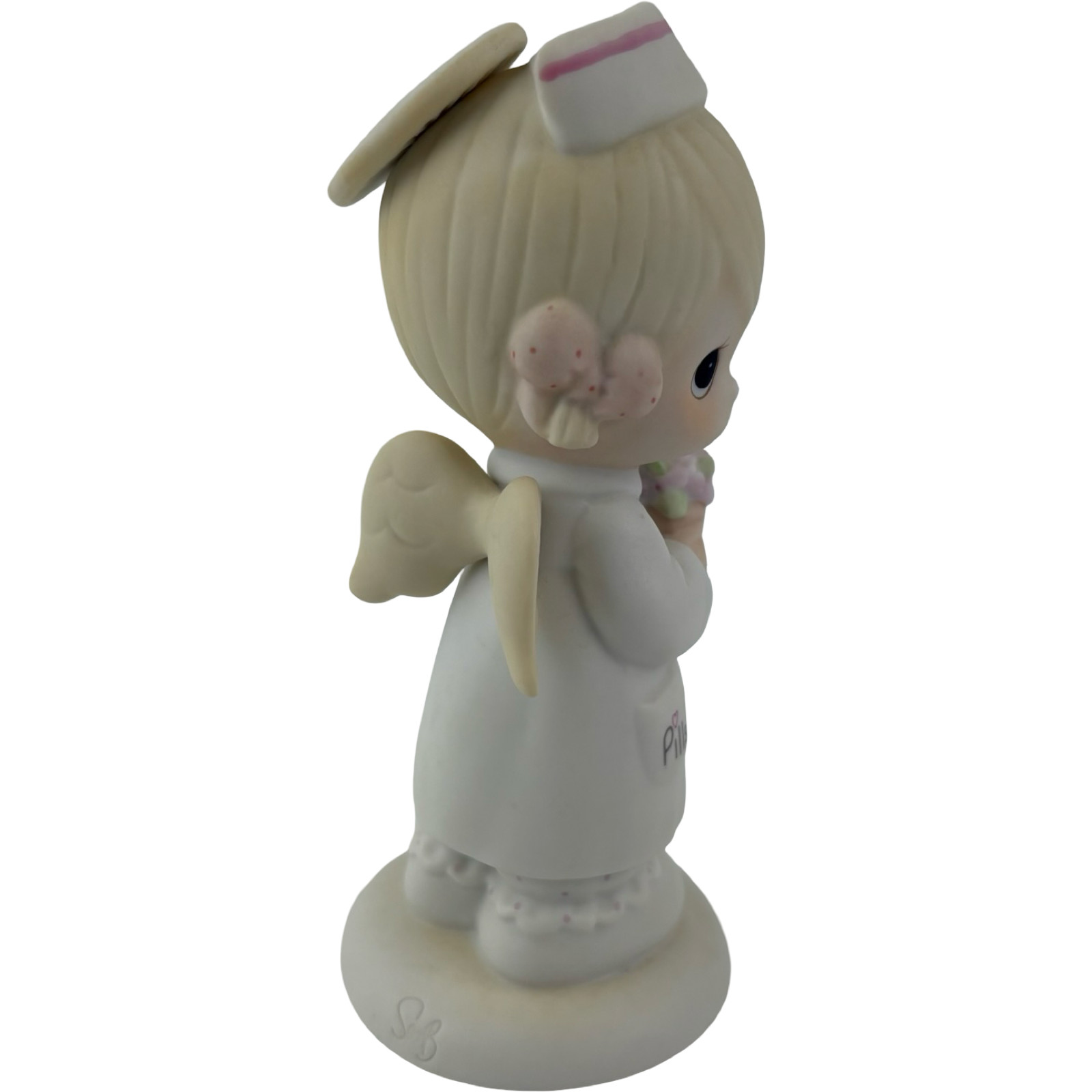Precious Moments Angel Of Mercy Nurse Figurine VTG 1986 Angel W/ Flowers 102482