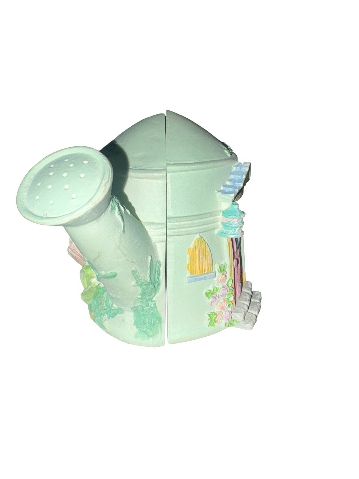 Russ Berrie Li’l Cozy Cottage Sculpstone Watering Can Cottage Bunnies Easter Mom