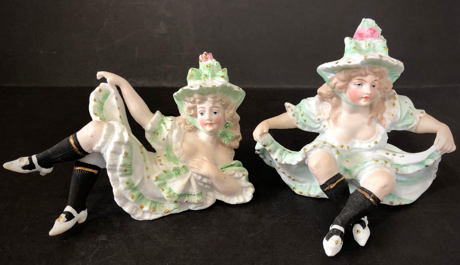 Pair of Bisque Figures “Barrison Sisters” Naughty Figurines Germany