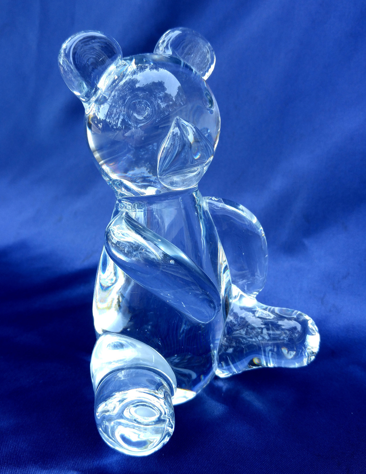 Teddy Bear Lead Crystal Glass Artisan Crafted Figurine – 5 3/4 inches tall