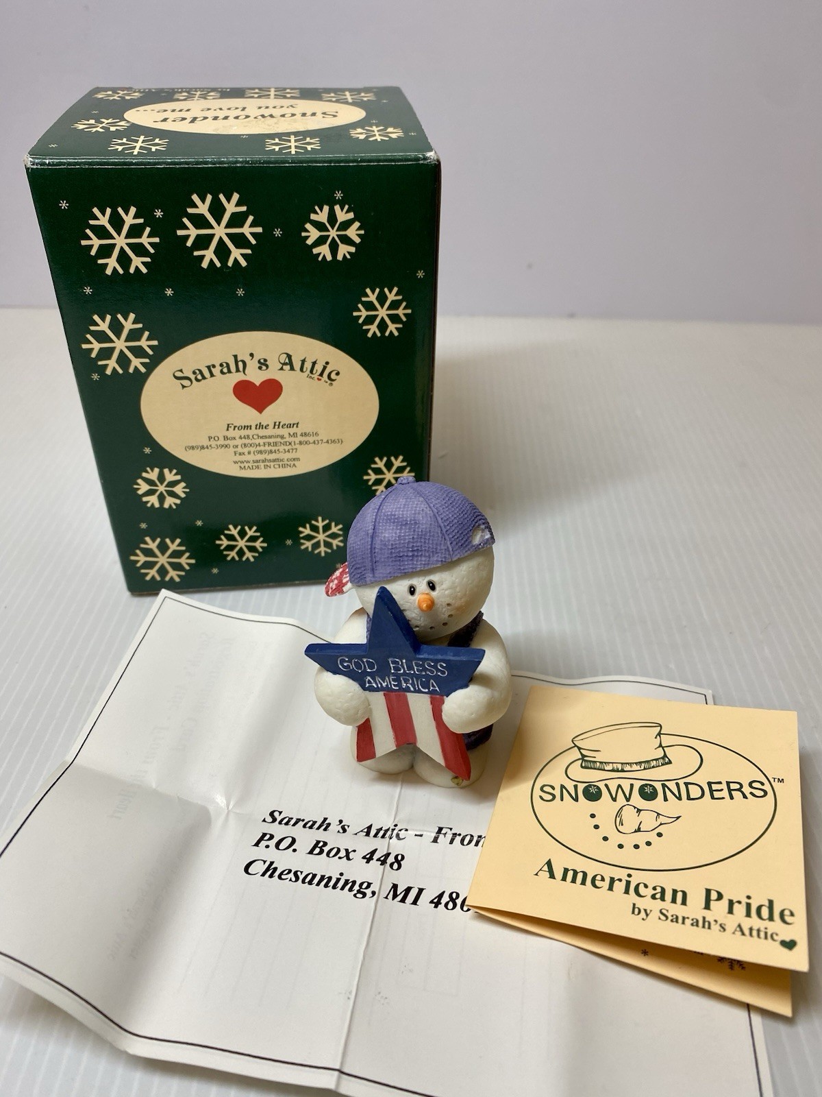 Sarah’s Attic Snowonder American Pride God Bless America Limited Edition