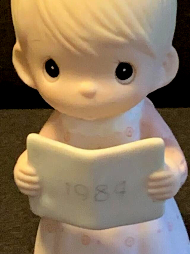 PRECIOUS MOMENTS E-5383 WISHING YOU A MERRY CHRISTMAS 1984 J&D w/BOX-VGC