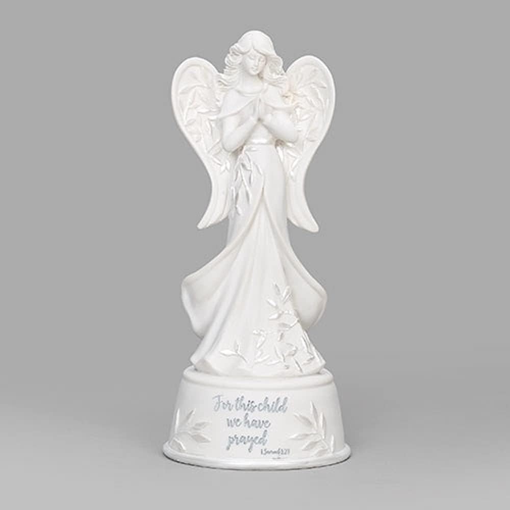 Roman For This Child Angel Musical Figurine 7.75″ White Praying Baby Gift Decor