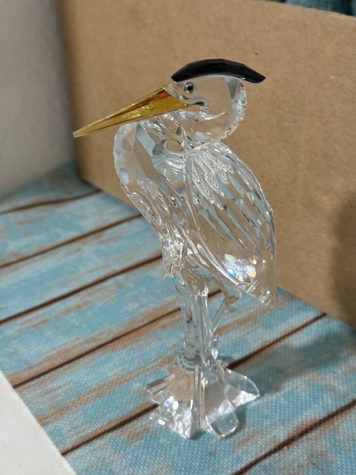 Swarovski Silver Heron Crystal Figurine – Feathered Beauties Bird