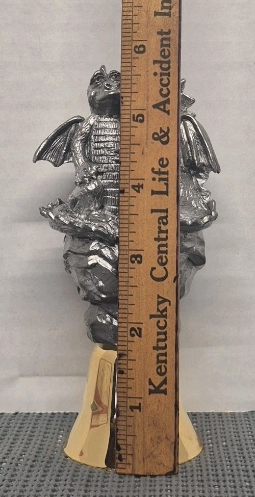 Vintage 1999 Michael Ricker Pewter Dragons Bell “Kathy & Joe” LTD ED #474 W/COA