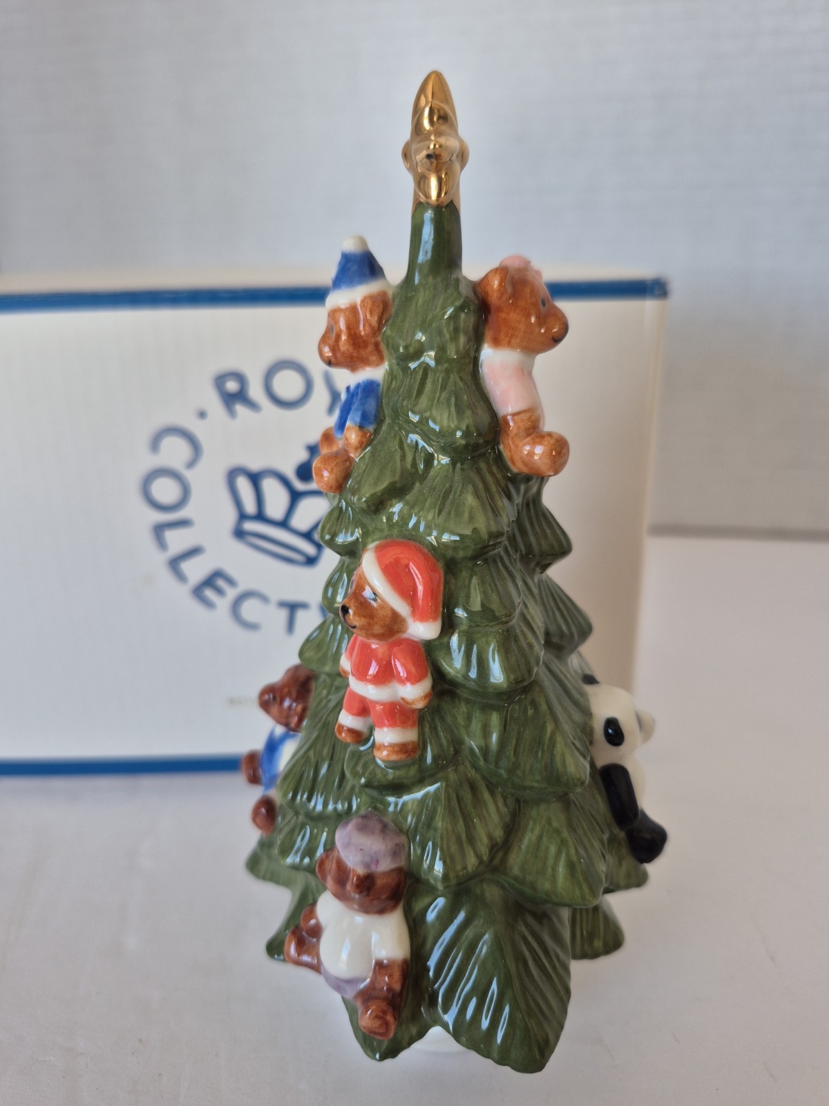2013 Royal Copenhagen Annual Christmas Tree Teddy Bear Porcelain Figurine Rare