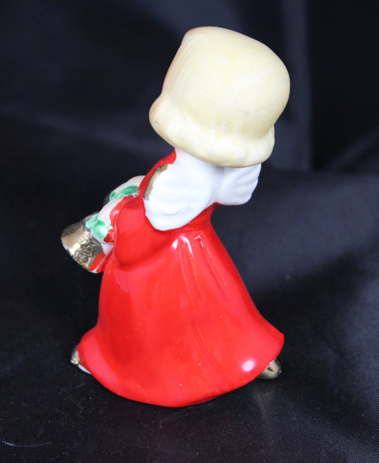 Vintage Japan made Christmas December Angel Girl Gold Bells Figurine