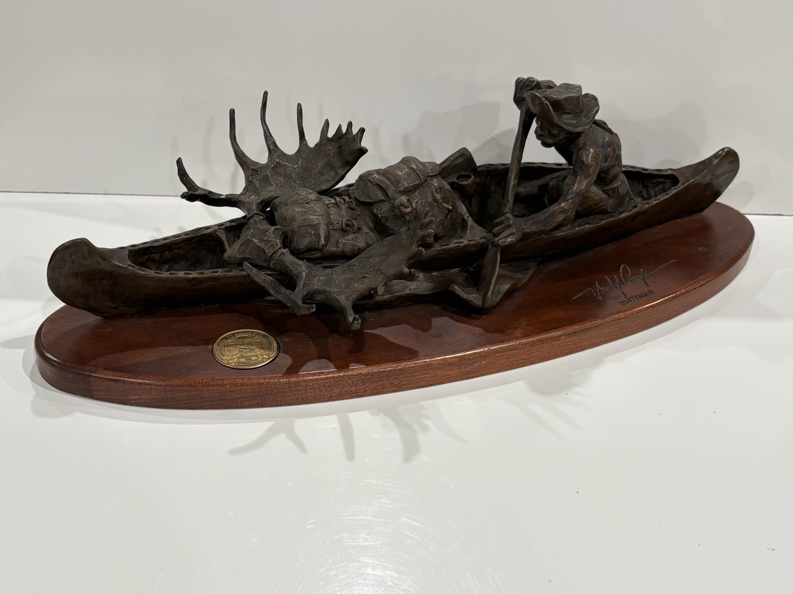 NRA Canoe Moose National Rifle Sculpture With Coin 2947/3000 Ltd Edt Packing Out