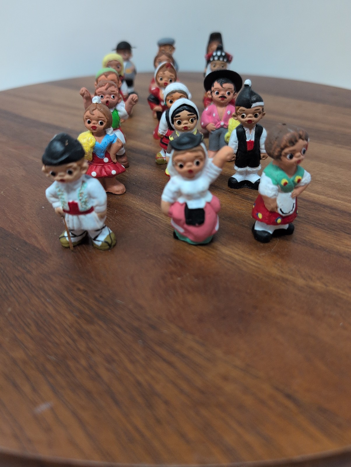 Lot Of 18 Assorted People Alborox figurines Spanish Mud People 1960s