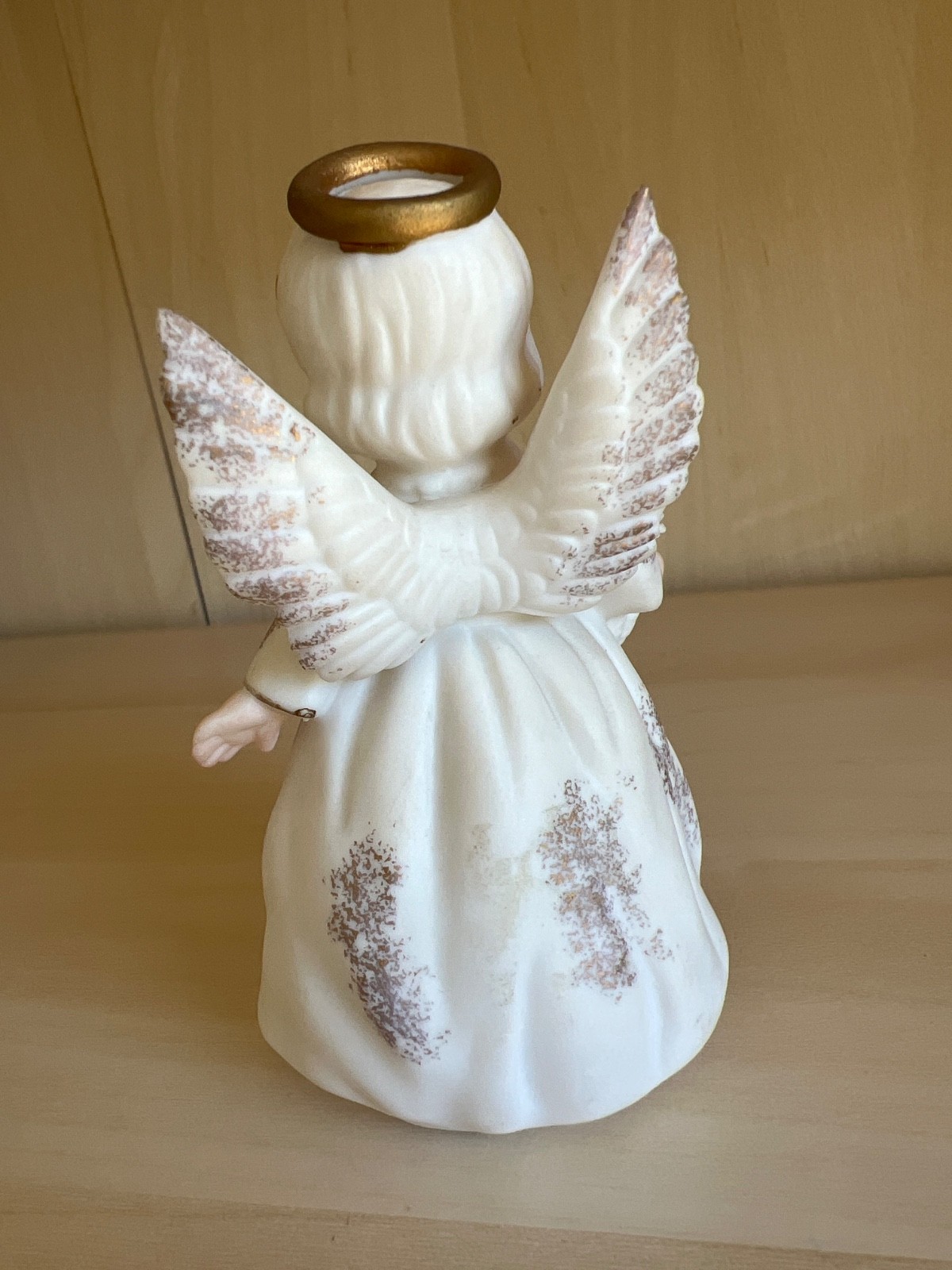 Vintage 50s Lefton Porcelain APRIL ANGEL with YELLOW FLOWER 4 “h Figurine CUTE