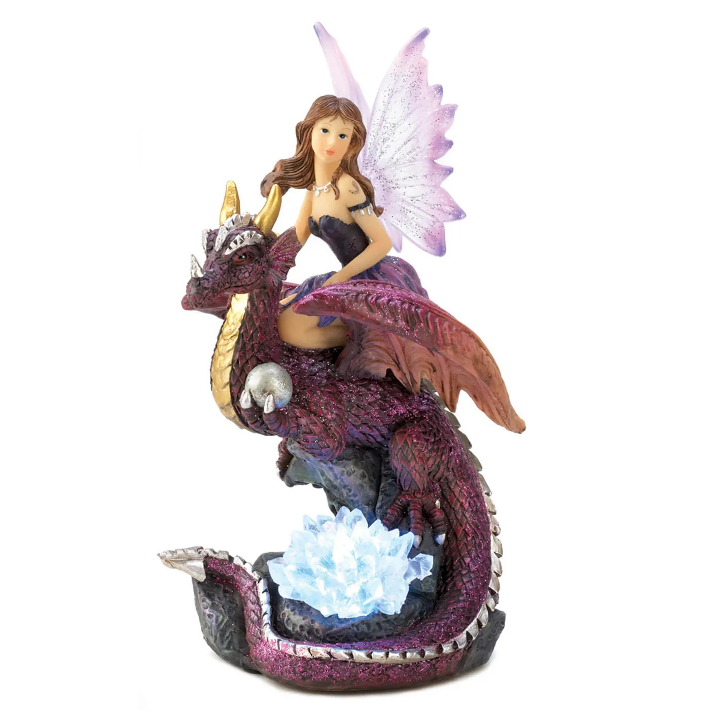 Dragon Rider Polyresin, Led Light Figurine Home Decorative Collectible