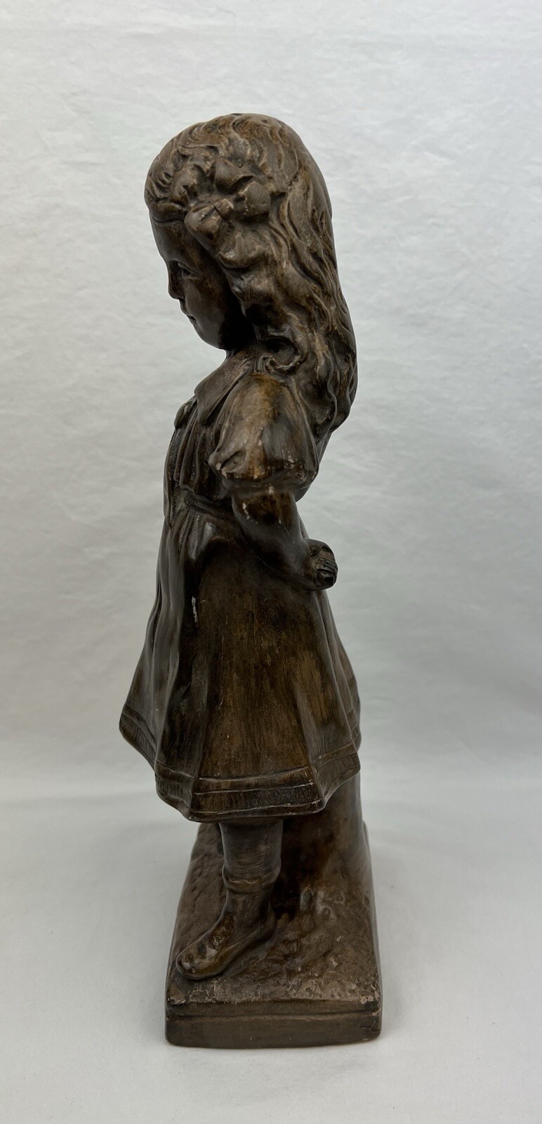 Antique Plaster School Child French Statue Chateau Style Art Deco 1900’s Figure