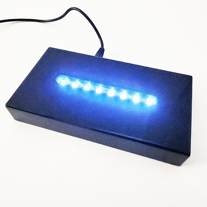 Gloss Black LED Lighted Display Base for Crystal Glass Acrylic Awards – USB/AC