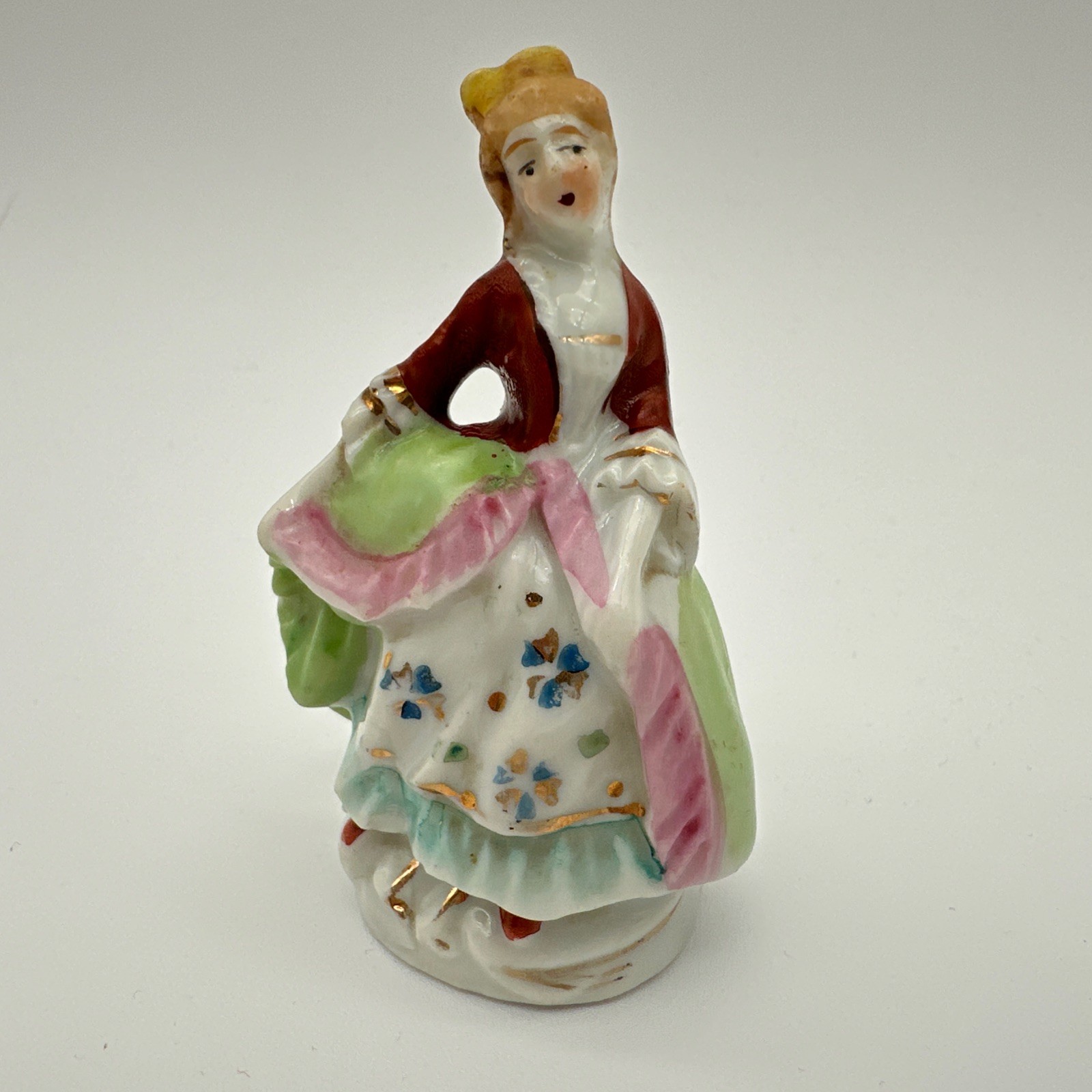 Antique vieux paris bisque porcelain figurine statue lady figurine 3” women