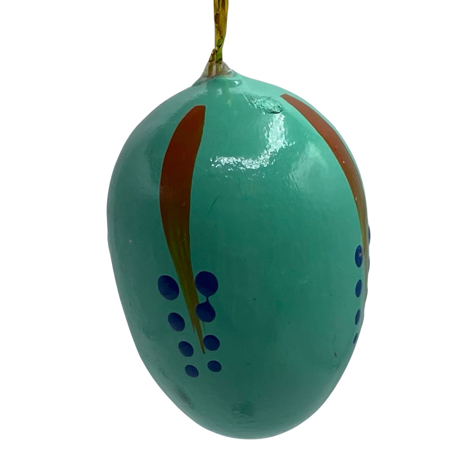 Hand Painted Miniature Easter Egg Ornaments Lot x6 Folk Art 1.25 in Easter Decor