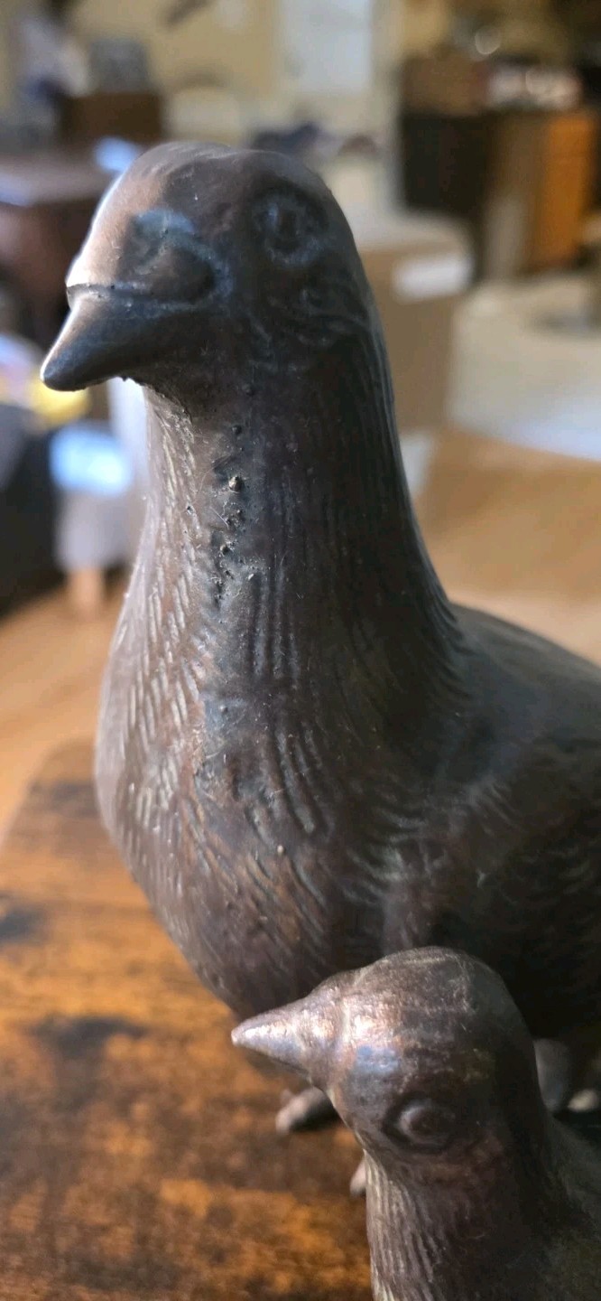 Pair (2) Andrea By Sadek Ceramic Textured Brown Bronze Finish Dove Birds – China