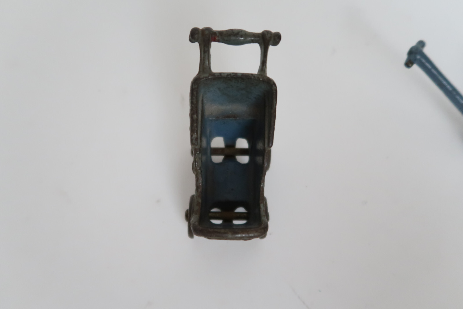 Small Baby Buggy Cart Stroller Metal Miniature 2.5″ + Small Cart with Wheels