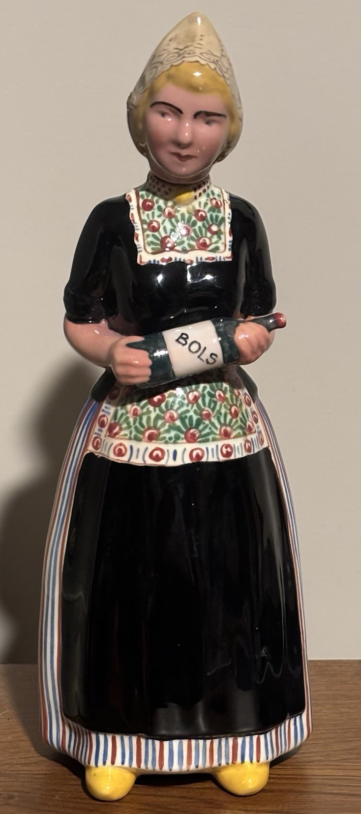 BOLS Dutch Girl Liquor Decanter Bottle -Made in Holland