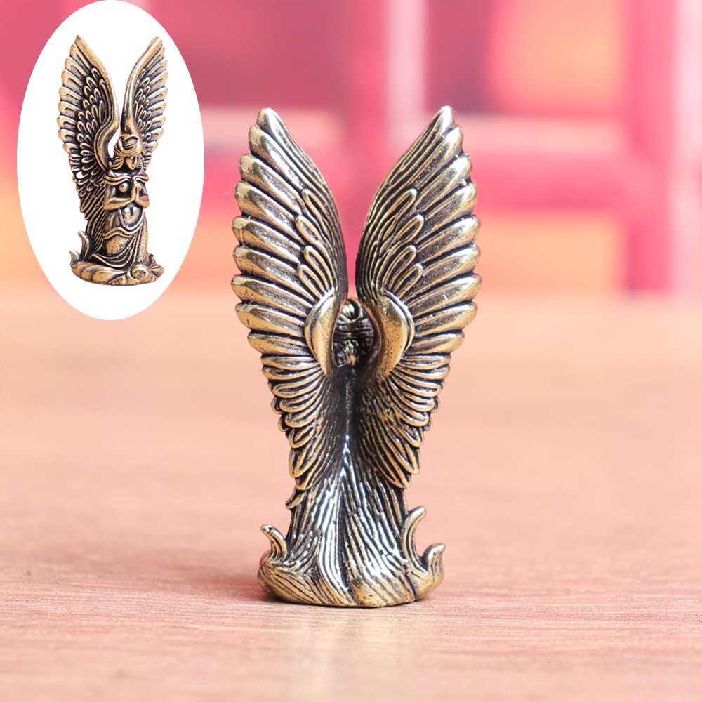 Home Decor Brass Goddess Guardian Angel Small Statue Figurines Desk Decoration