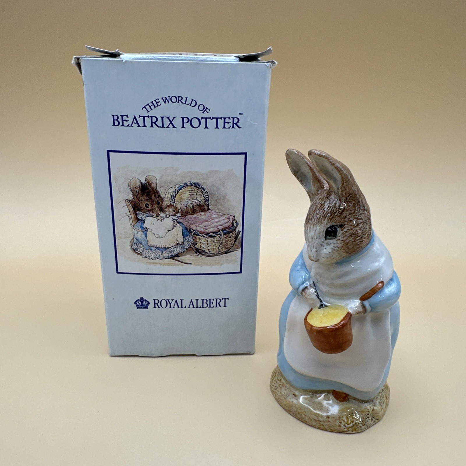 Mrs. Rabbit Cooking Beatrix Potter Figurine by Royal Albert With Box 1992