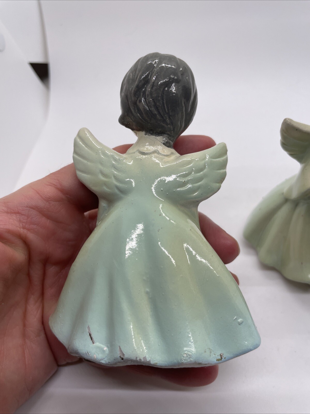 2 Vintage Parma Singing Angel Figurine Made In Japan Signed N-373/LB MR