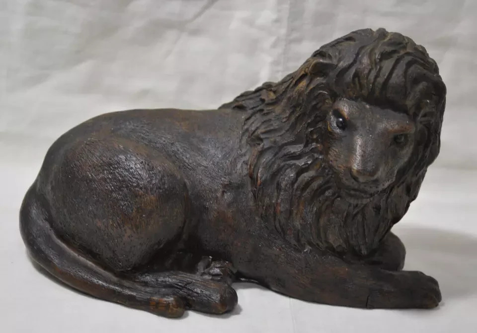 Woodcast Collectables Lion Statue Sculpture Figure Home Decor