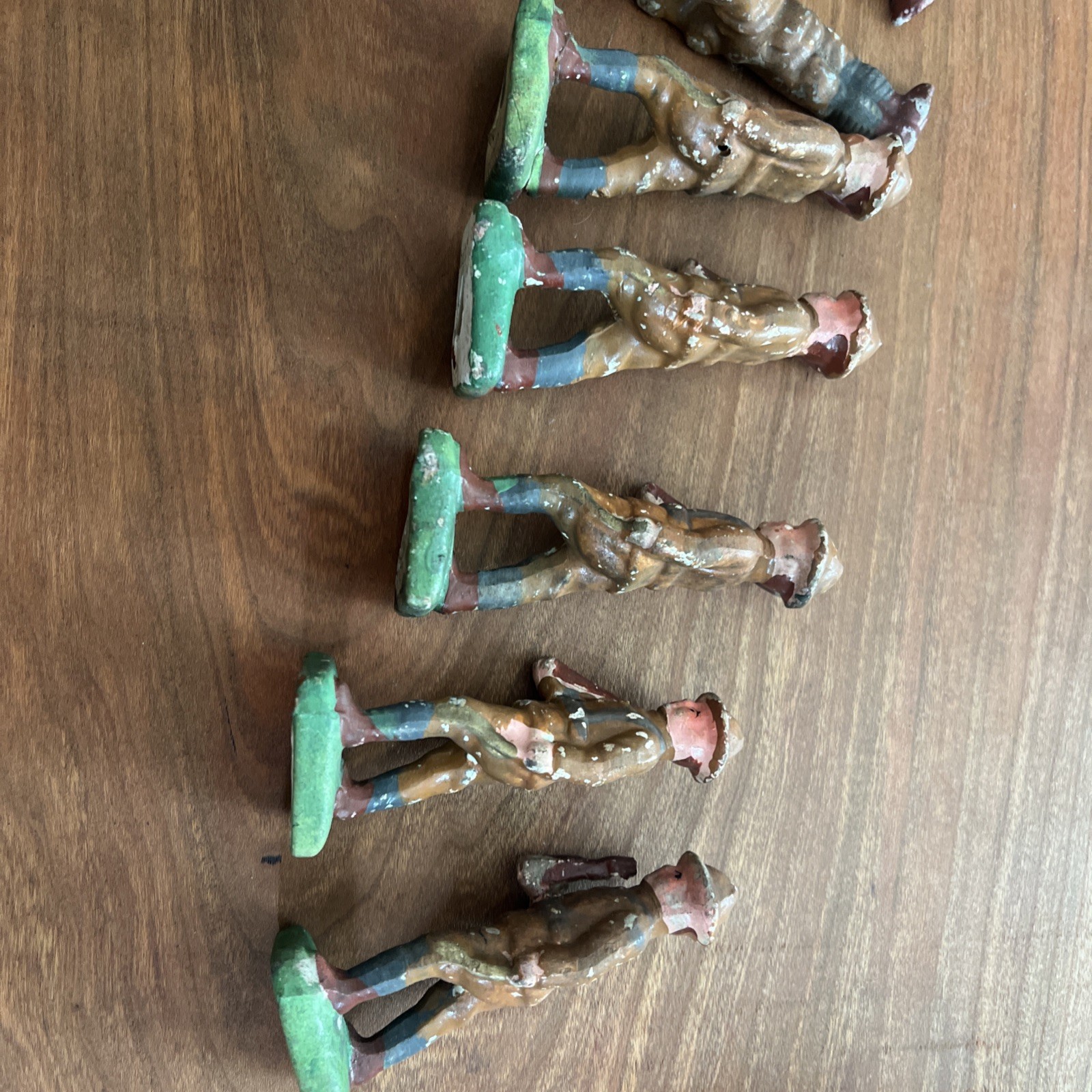 Vintage Bisque Porcelain Soldiers Made In Japan Lot Of 7