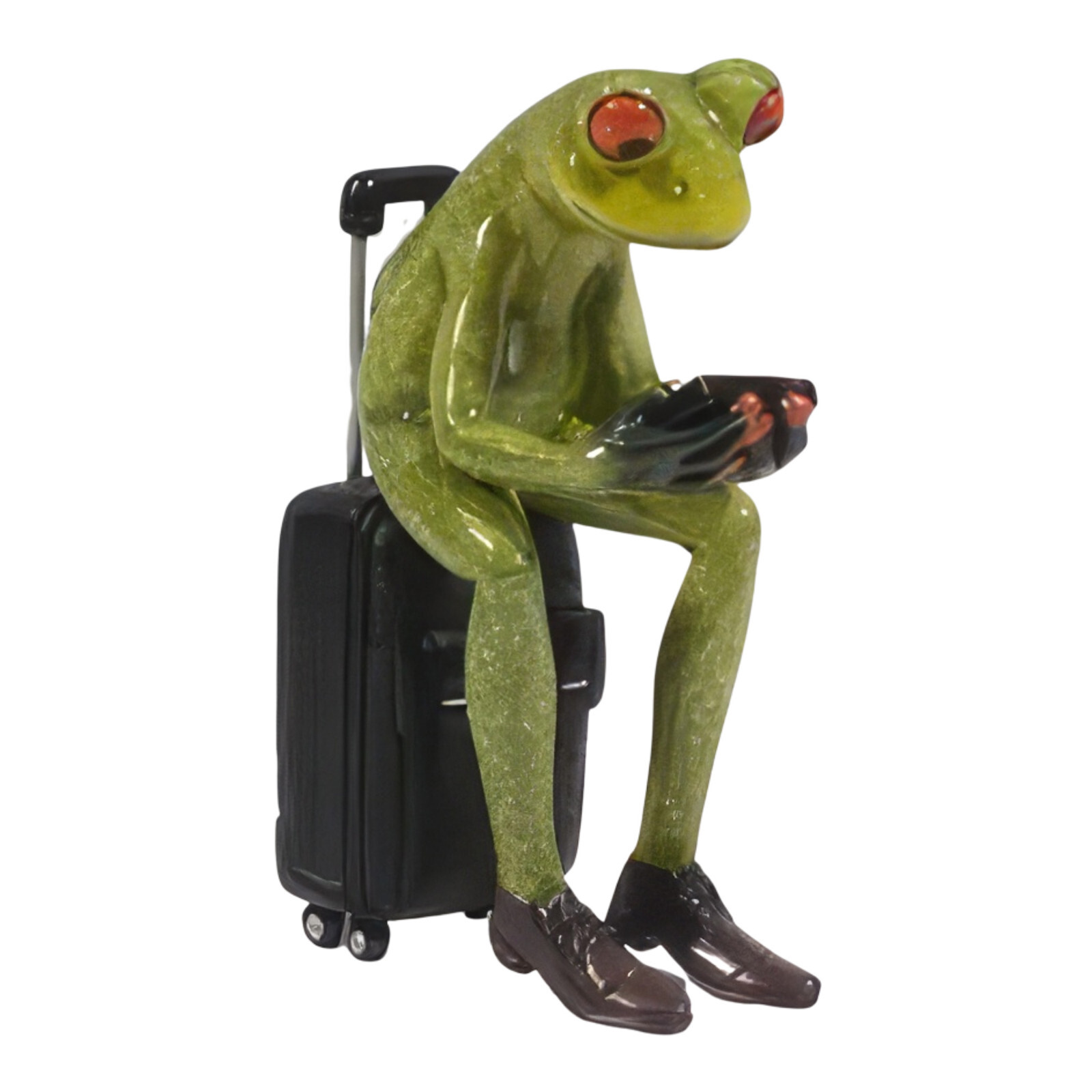 5.5″H Frog Sitting on Suitcase Figurine