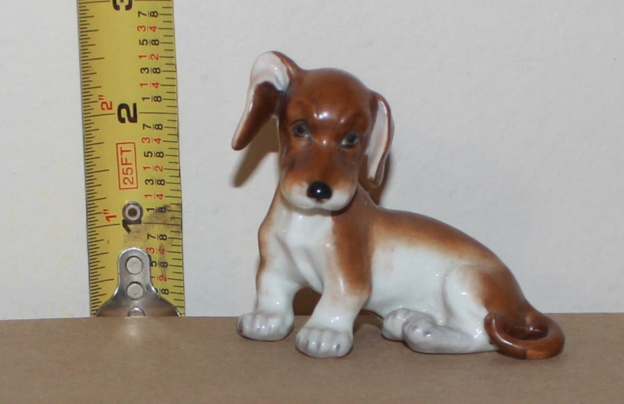 Antique Augarten Wien Porcelain Figurine Dachshund Dog 1671 Hund Dackel Austria