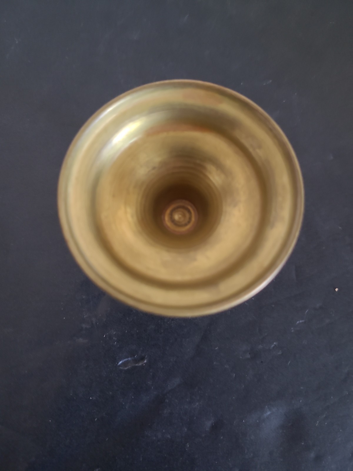 Vintage Polished Cream Onyx Stone Egg With Brass Stand
